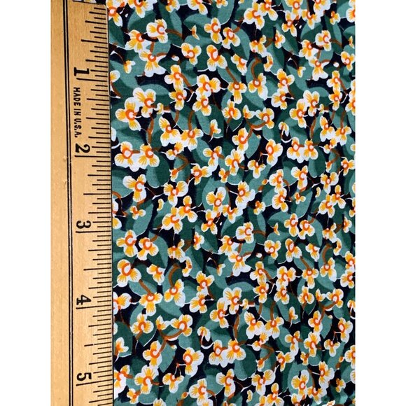 Floral Cotton Fabric 1 Yard Green & Yellow 36" Wide Sewing & Crafts Material - Picture 11 of 13